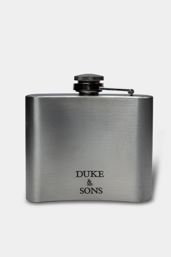 Duke and Sons Stainless steel pocket flask with laser engraved logo 2 back