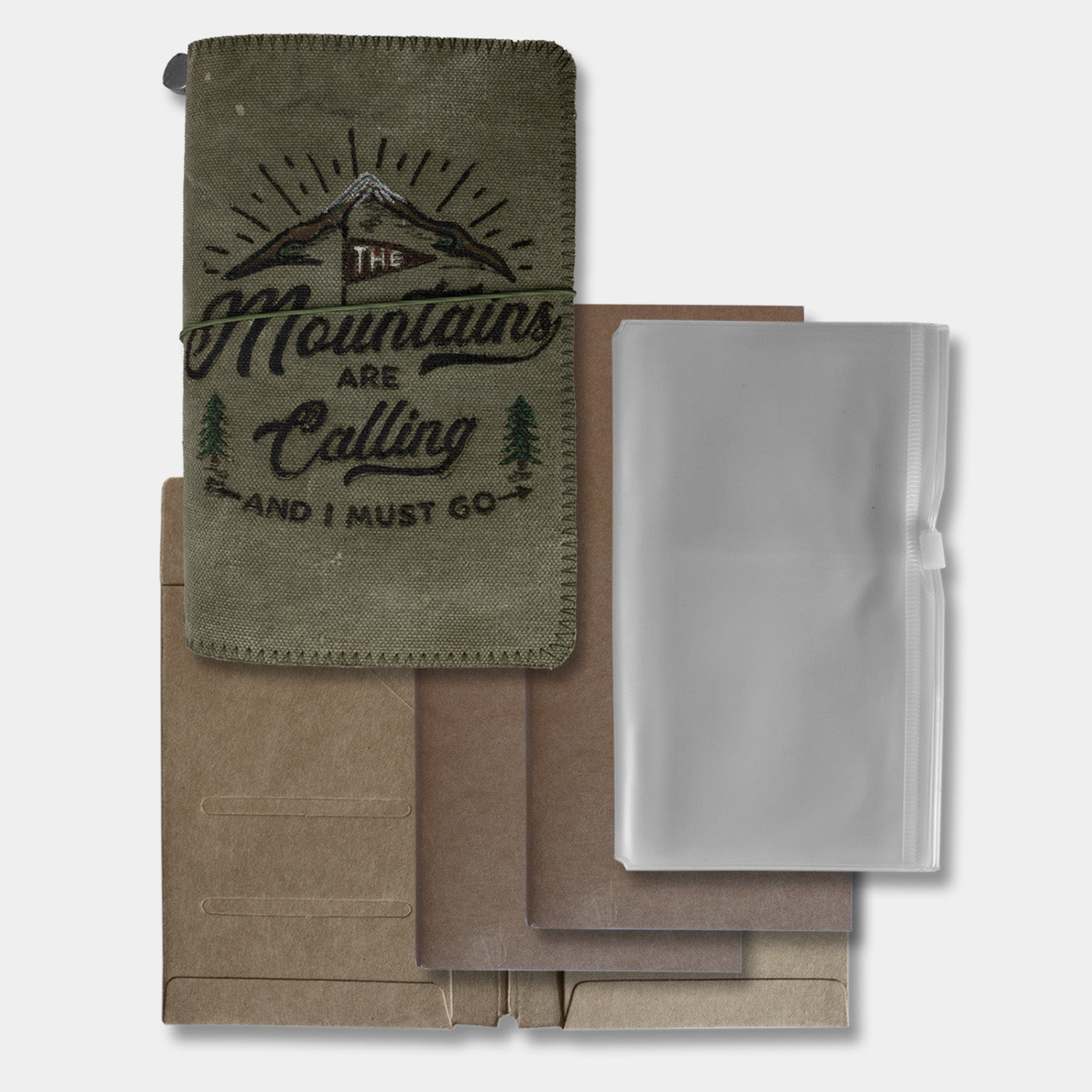 Duke and Sons traveler's notebook 'Mountains' logo canvas cover + parts
