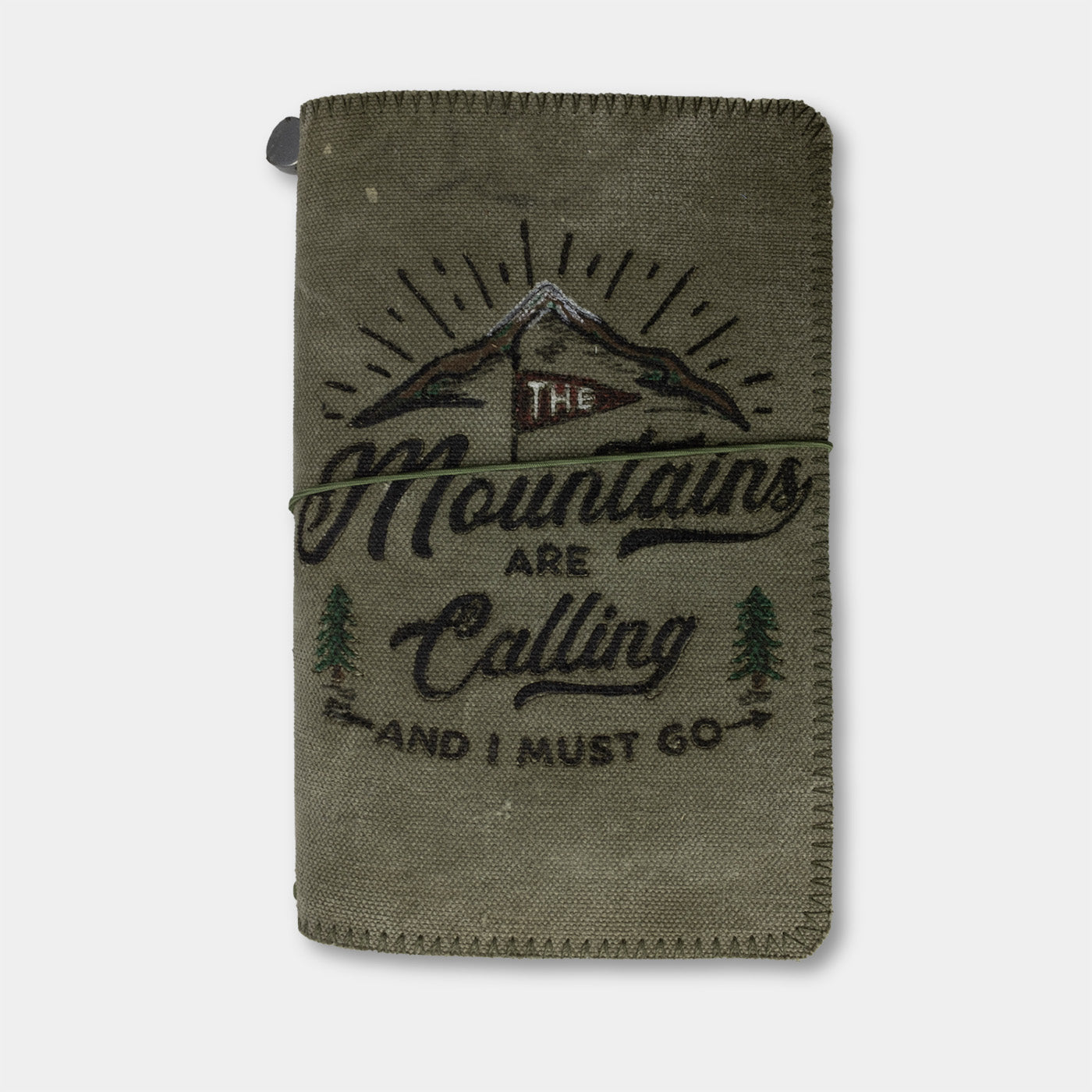 Duke and Sons traveler's notebook 'Mountains' logo canvas cover front