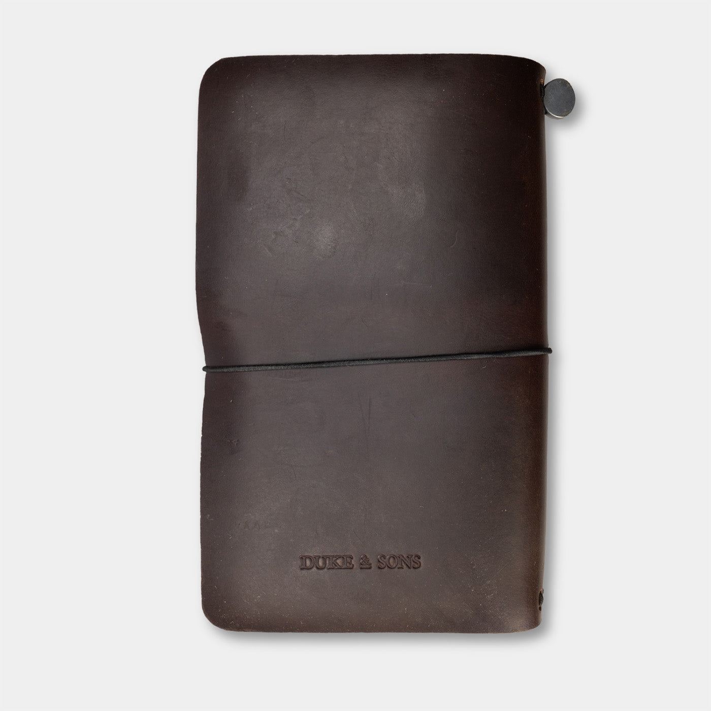 Duke and Sons horween leather Traveler notebook with logo back