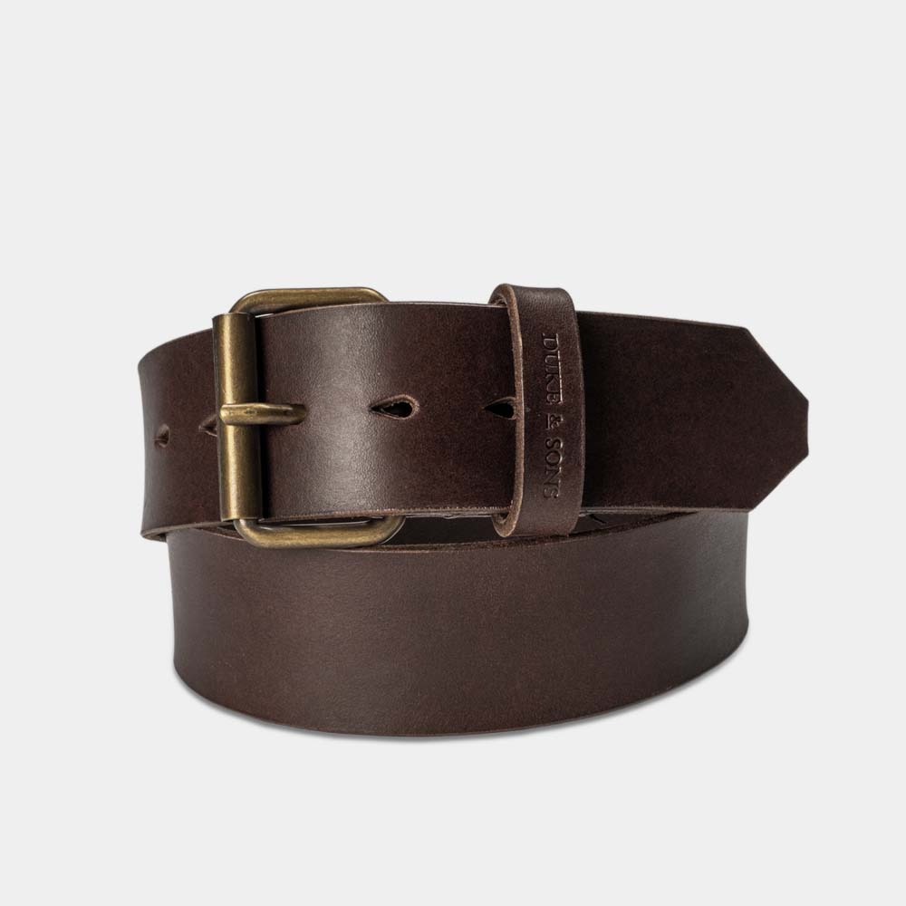 Duke and Sons 2inch dark brown leather jeans belt hero