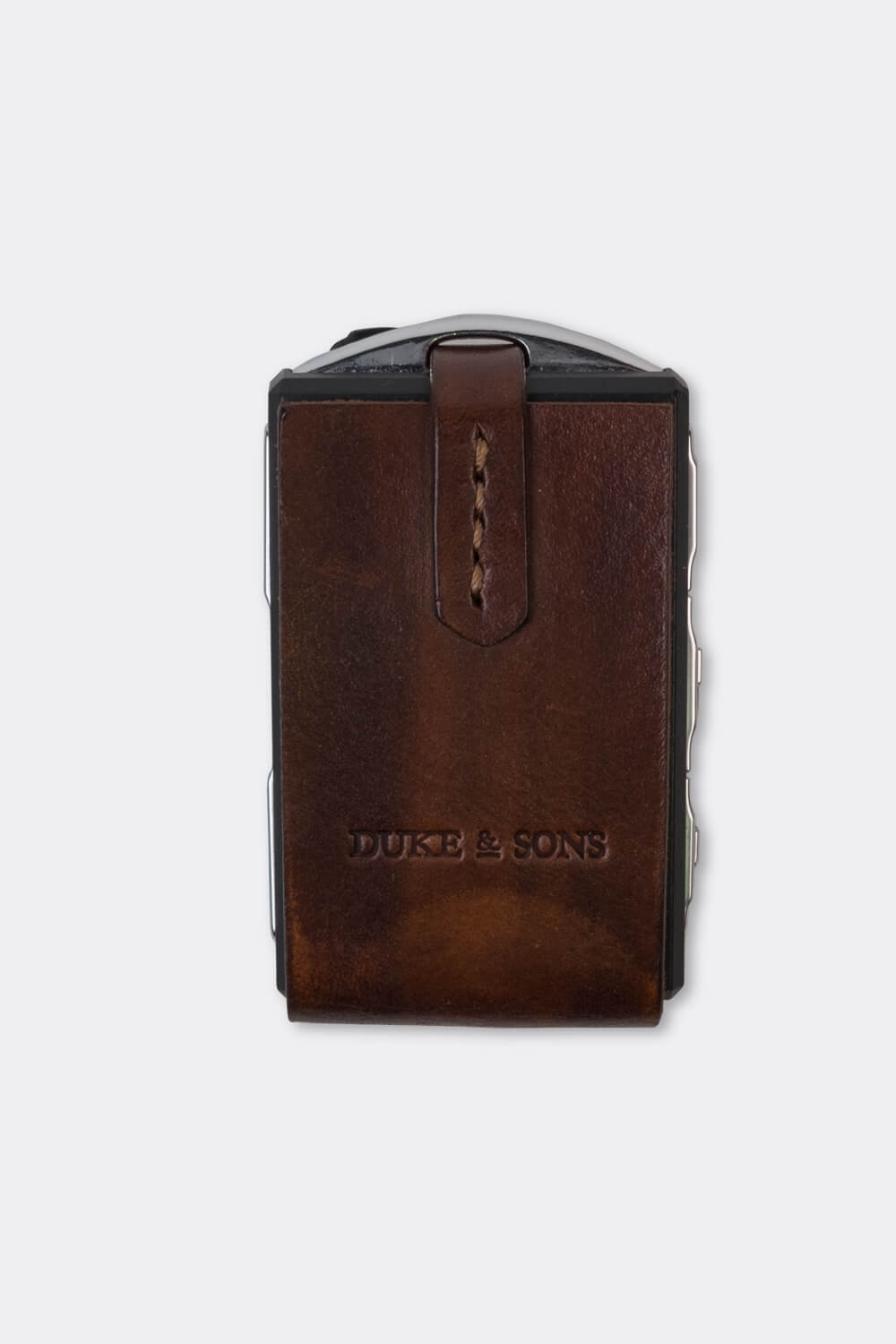 Leather Polestar key sleeve brown back | Duke & Sons Leather