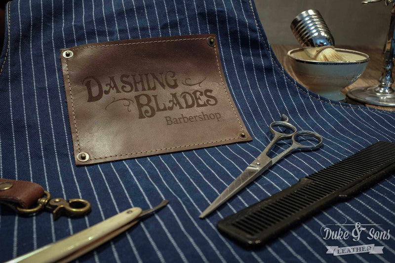 Barber apron, (Japanese wabash cotton) for the professional barber and hairdresser - Duke & Sons Leather