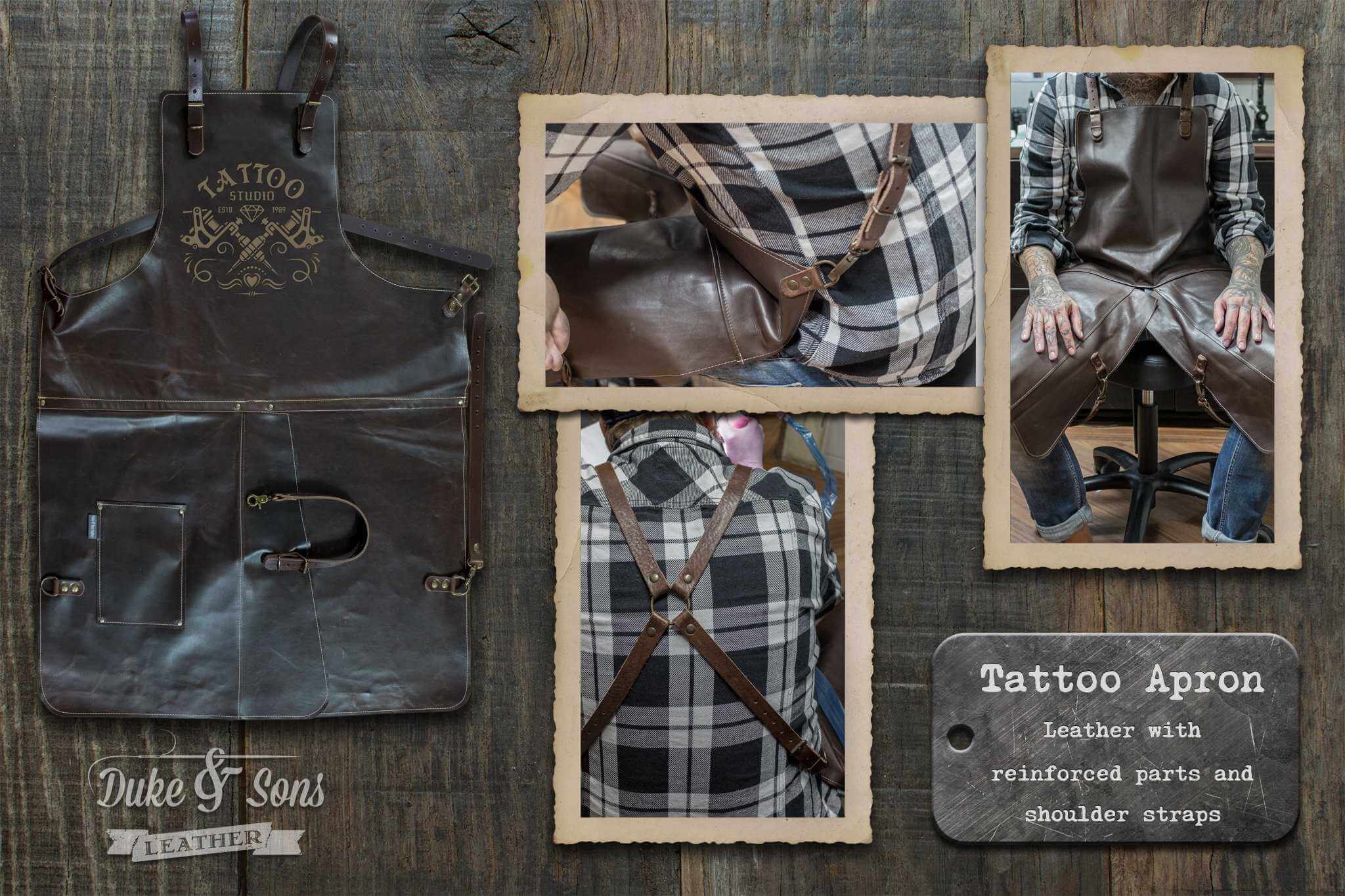 Tattoo apron, maximum movement, maximum comfort! - Duke & Sons Leather
