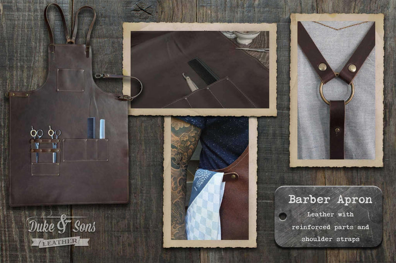Barber apron (A-grade leather) for the professional barber and hairdresser - Duke & Sons Leather