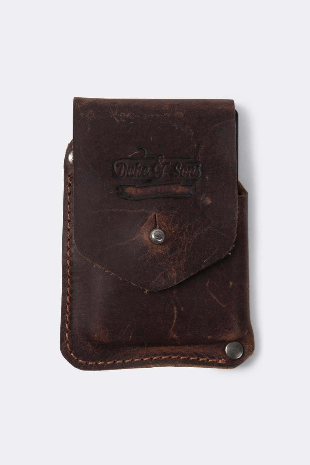 Card wallet, distressed brown leather | 10 cards - Duke & Sons Leather
