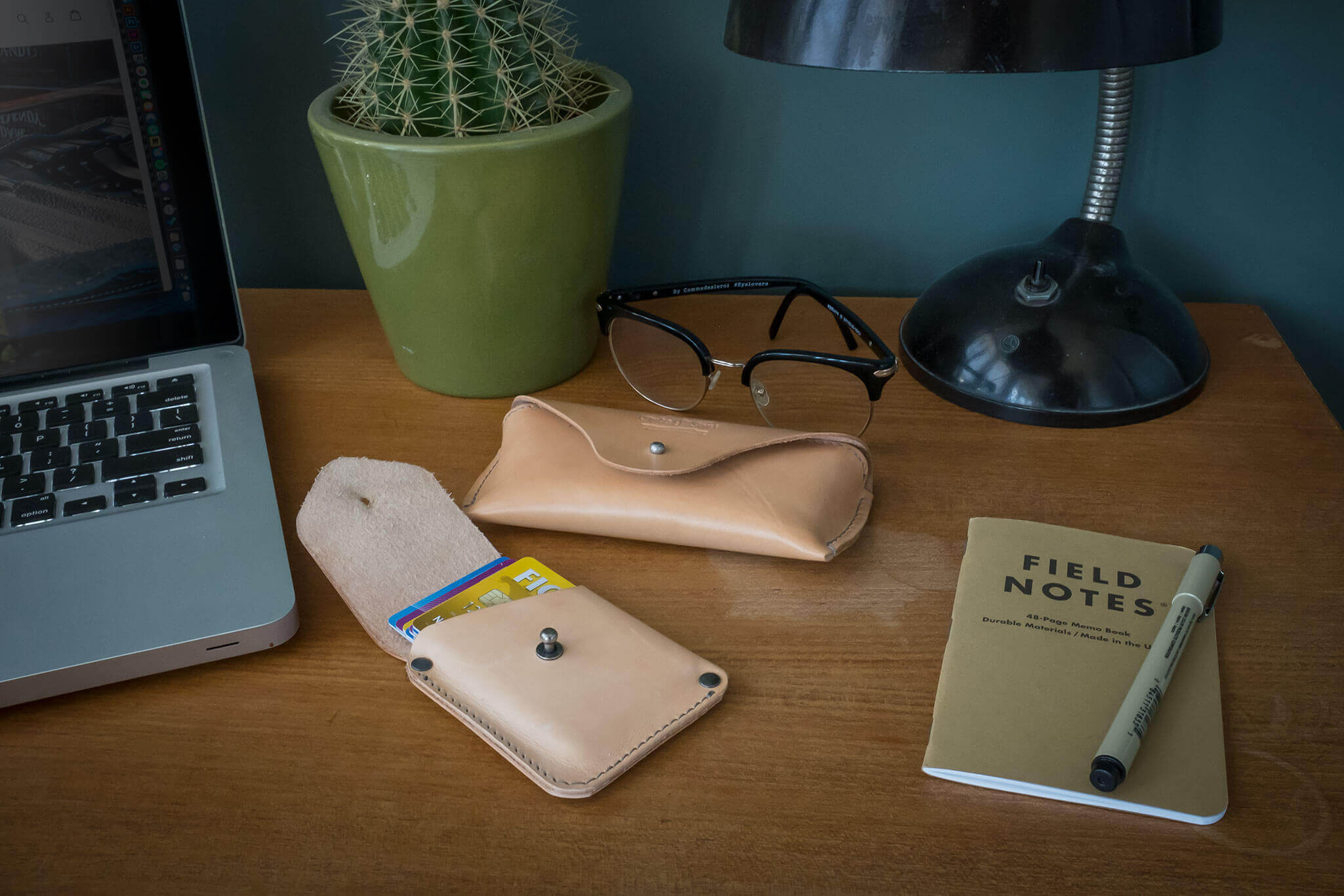 Glasses | sunglasses case, natural color, vegetable tanned leather. - Duke & Sons Leather