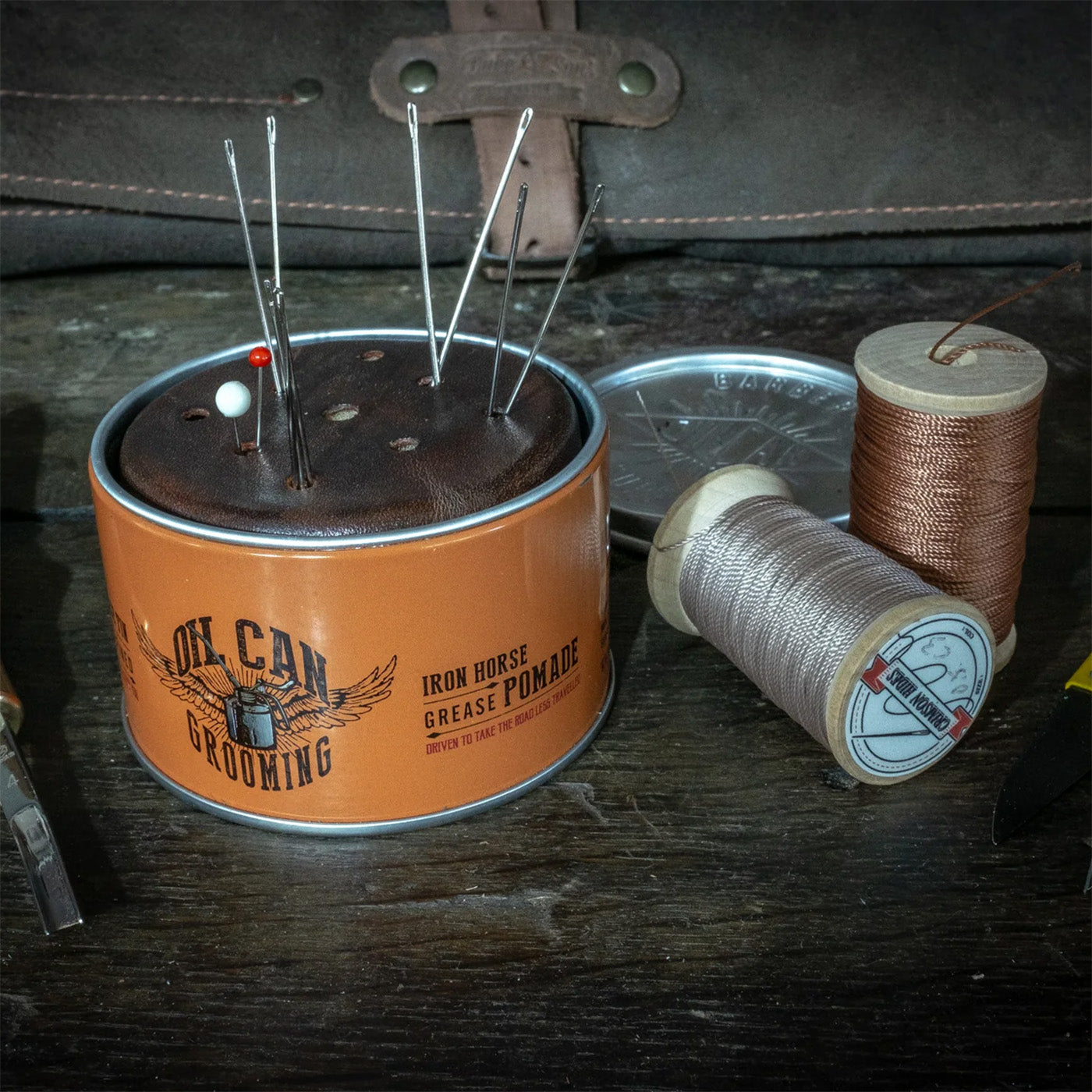 Making an Oilcan Grease Pomade tin pincushion