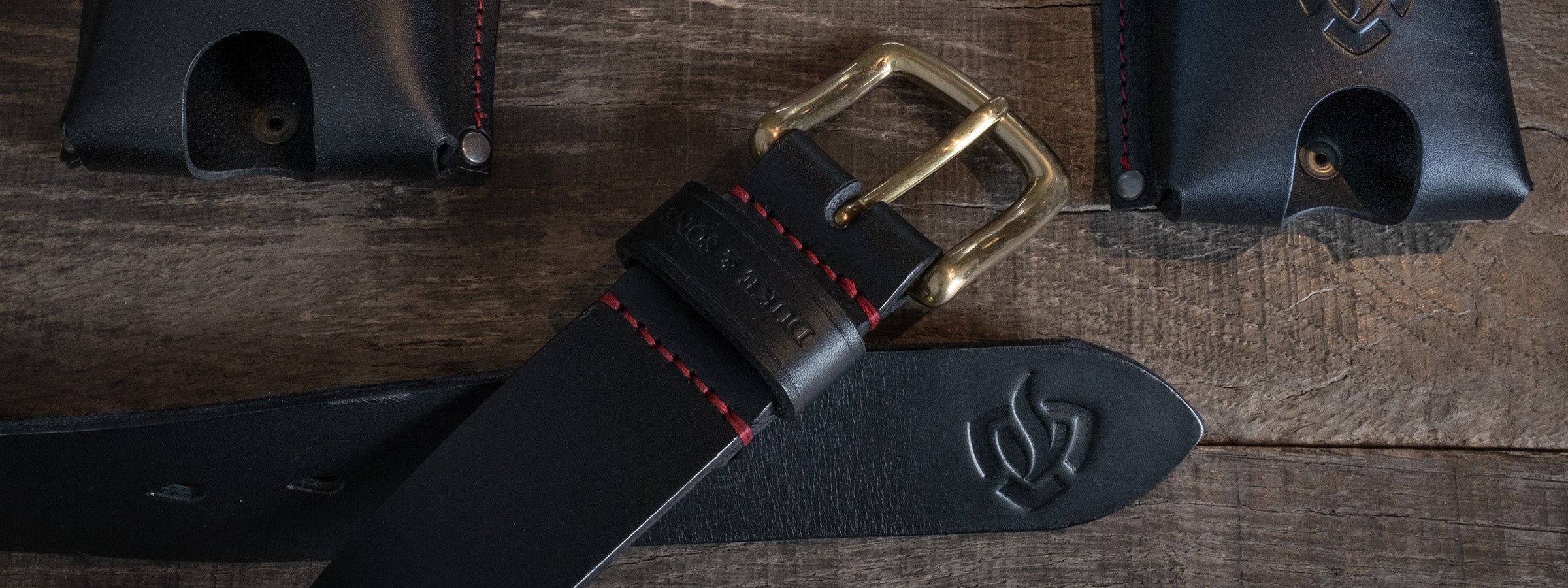 Duke and Sons zwart leren brandweer riem