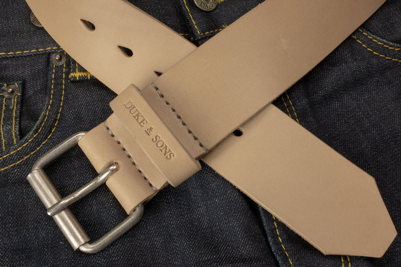 Duke and Sons 2-inch natural leather jeans belt hero scene 2