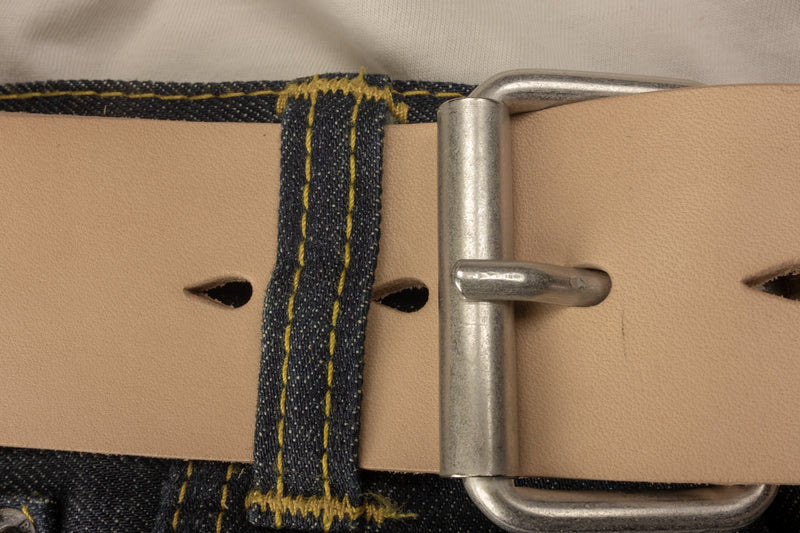 Duke and Sons 2-inch natural leather jeans belt detail jeans loop
