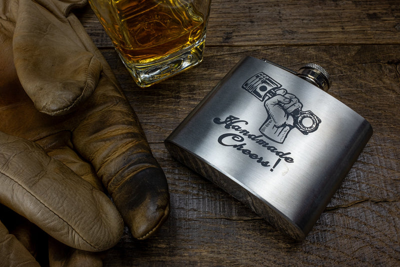 Duke and Sons Stainless steel pocket flask with laser engraved logo 3 scene 3
