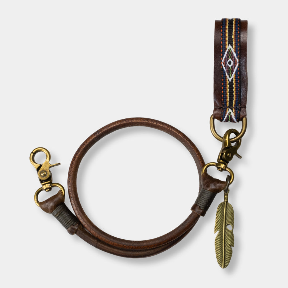 Belt loop with native webbing, dark brown version including keychain