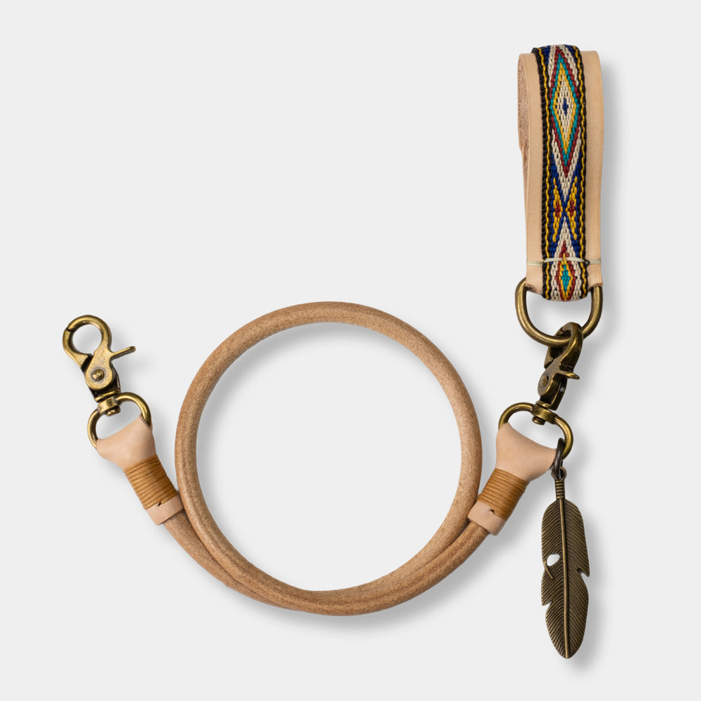 Belt loop with native webbing, natural version including keychain