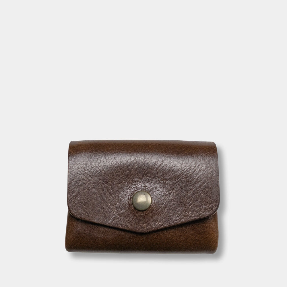 Pocket wallet with front, closed dark brown color
