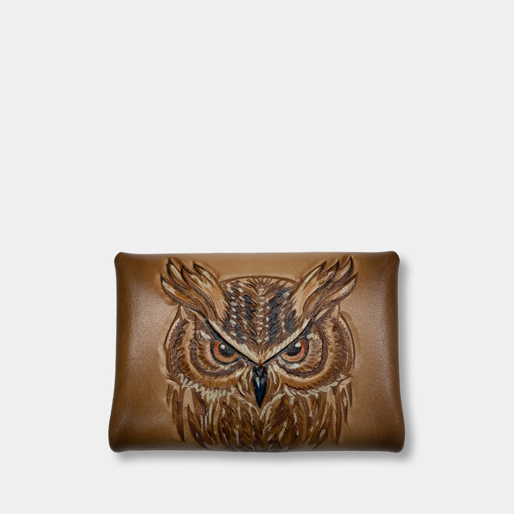 Pocket wallet Owl, closed back view