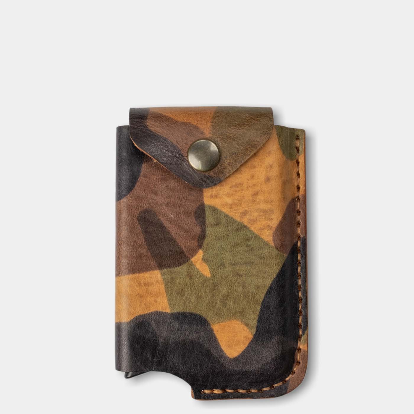 Duke and Sons RFID protected camo leather Rider wallet closed