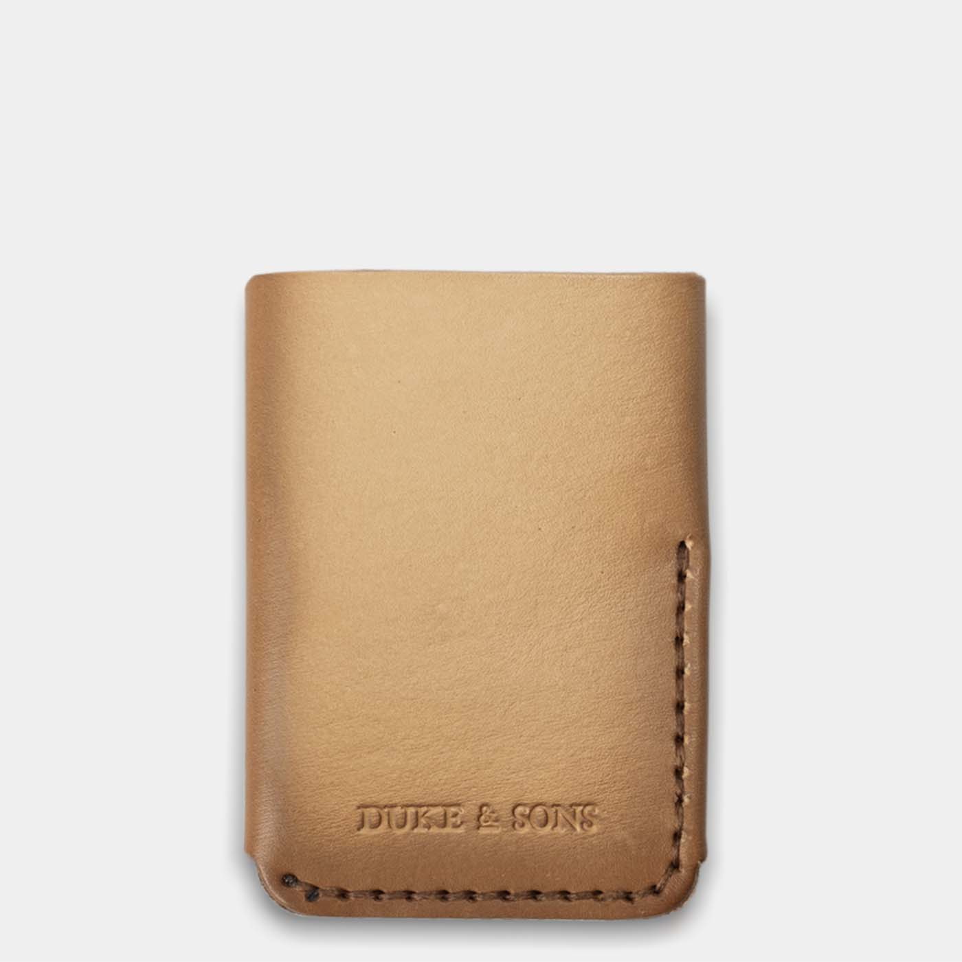 folded pocket wallet, airbrushed, natural leather 'Just Ride' back