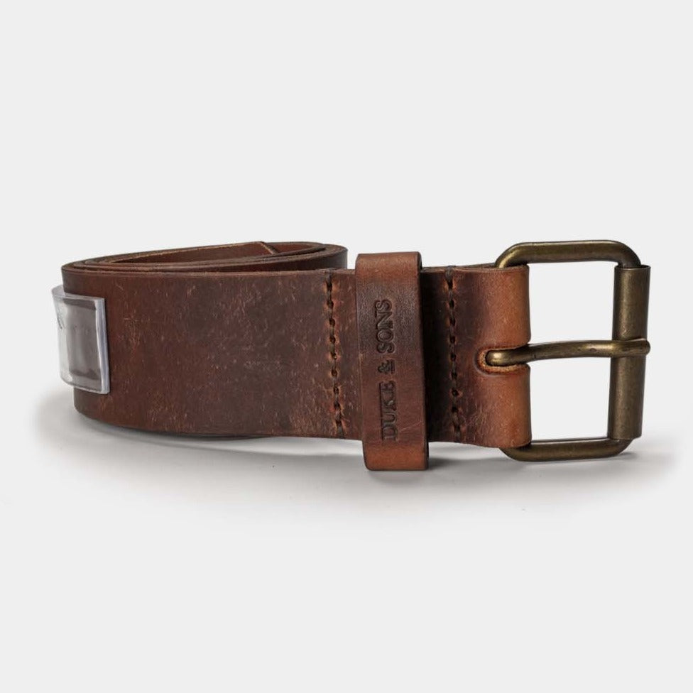 Duke and Sons 2-inch red brown leather jeans belt hero 2