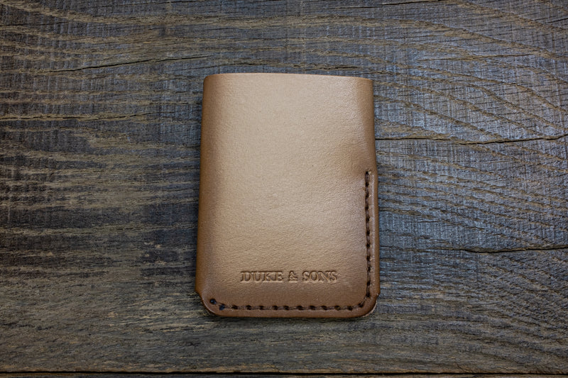folded pocket wallet, airbrushed, natural leather 'Just Ride' back scene