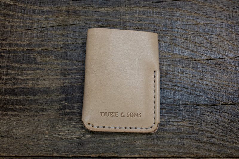 folded pocket wallet, natural leather 'Just Ride' back scene