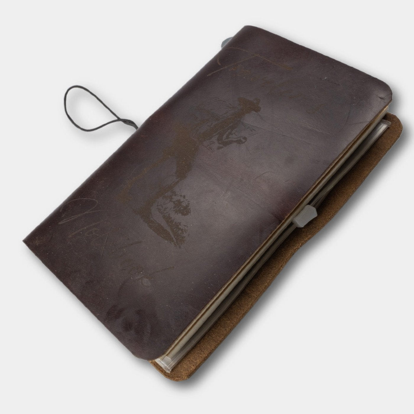 Duke and Sons horween leather Traveler notebook with logo top