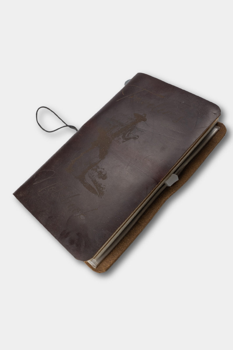 Duke and Sons horween leather Traveler notebook with logo top