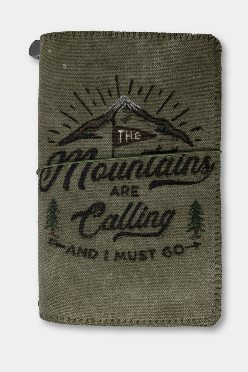 Duke and Sons traveler's notebook 'Mountains' logo canvas cover front