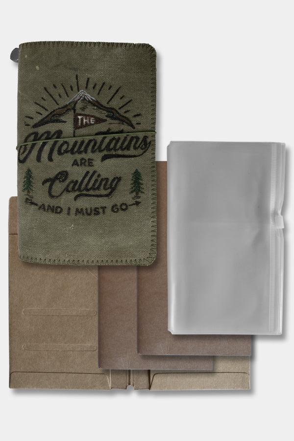 Duke and Sons traveler's notebook 'Mountains' logo canvas cover + parts