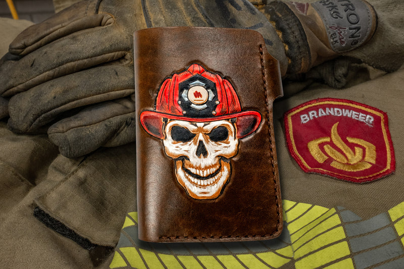 Duke and Sons leather FireFighter wallet front scene