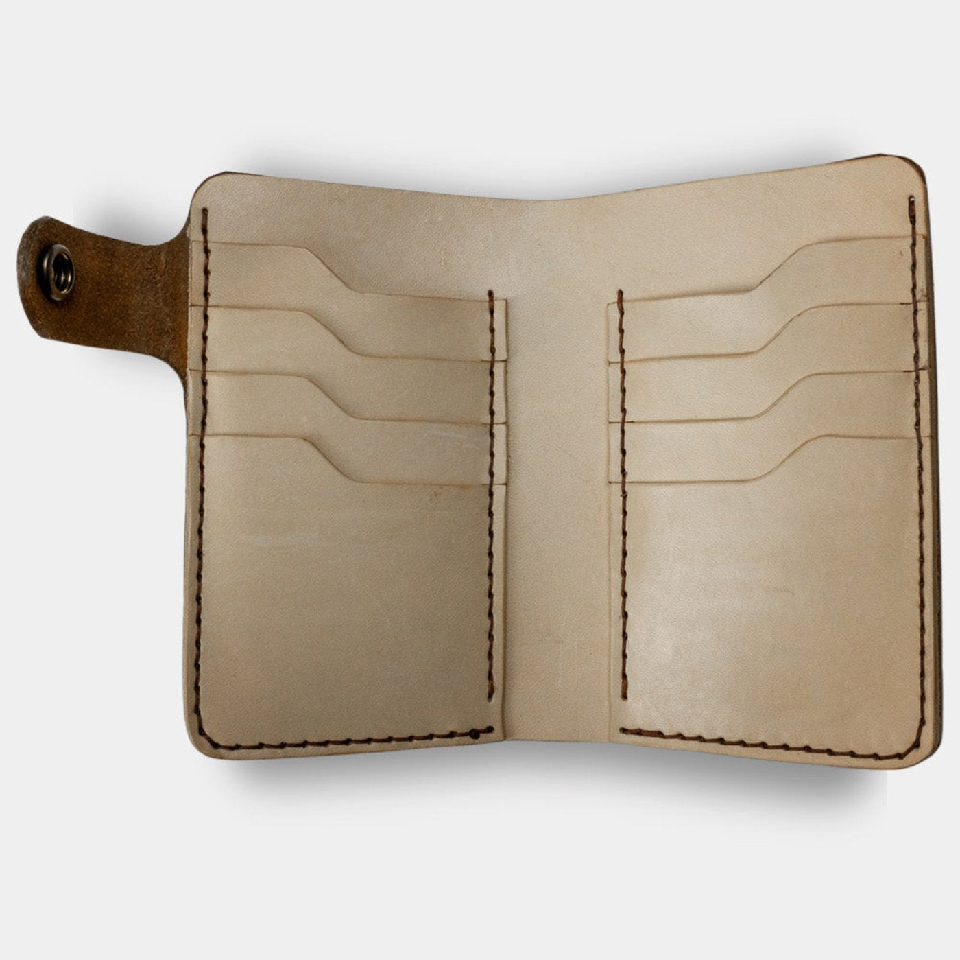 Wallet, with custom made leatherwork and bronze chain. - Duke & Sons Leather