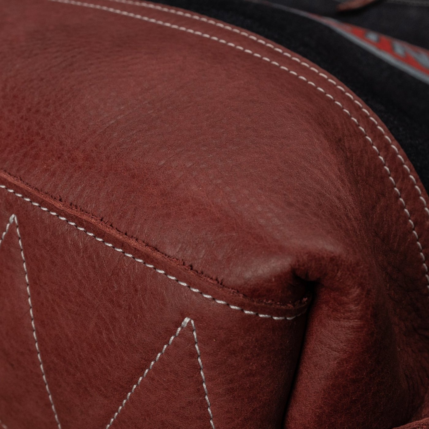 selvedge denim tote bag, Mohawk Gasoline bottom detail