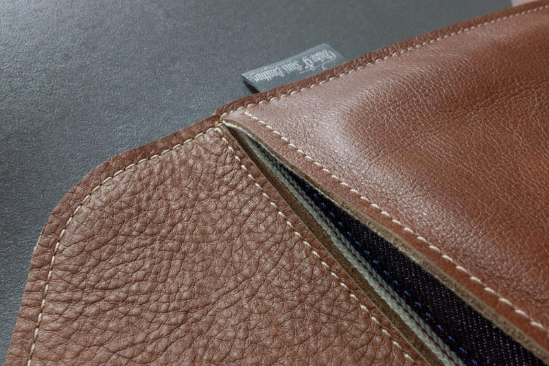 MacBook envelope sleeve, leather with padded lining, brown color - Duke & Sons Leather
