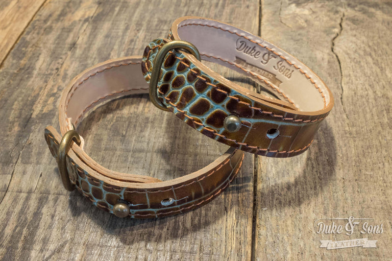 Bracelet, Lizard, 2 leathers, multiple size - Duke & Sons Leather