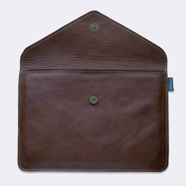 MacBook envelope sleeve, leather with padded lining, brown color - Duke & Sons Leather