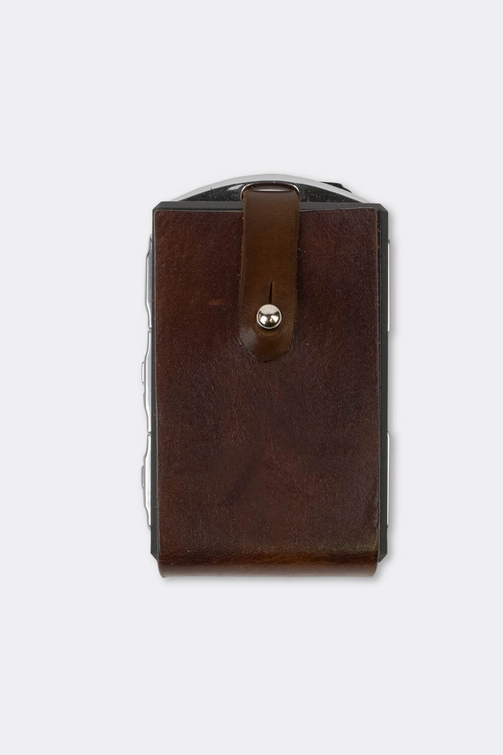 Leather Polestar key sleeve brown front | Duke & Sons Leather