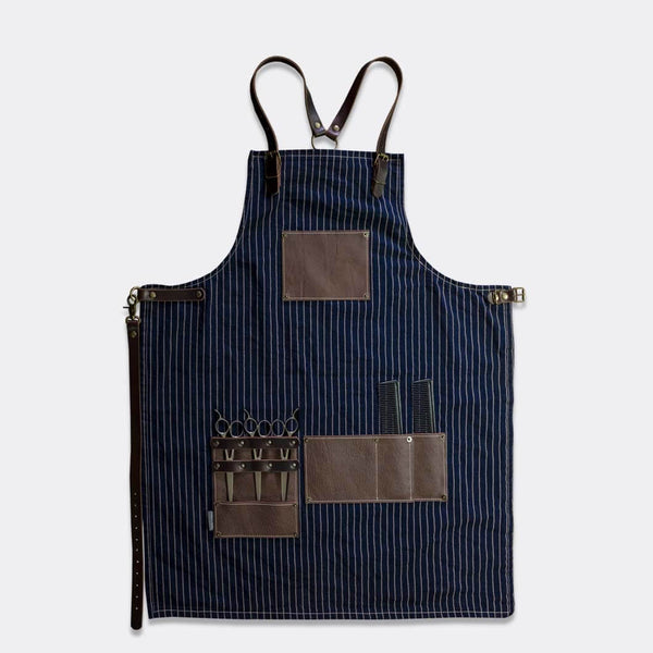 Barber apron, (Japanese wabash cotton) for the professional barber and hairdresser - Duke & Sons Leather