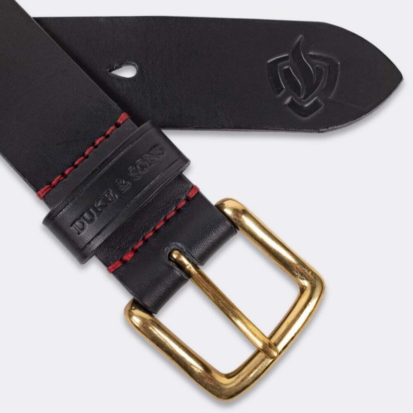 Brandweer riem, zwart tuigleer - Duke & Sons Leather