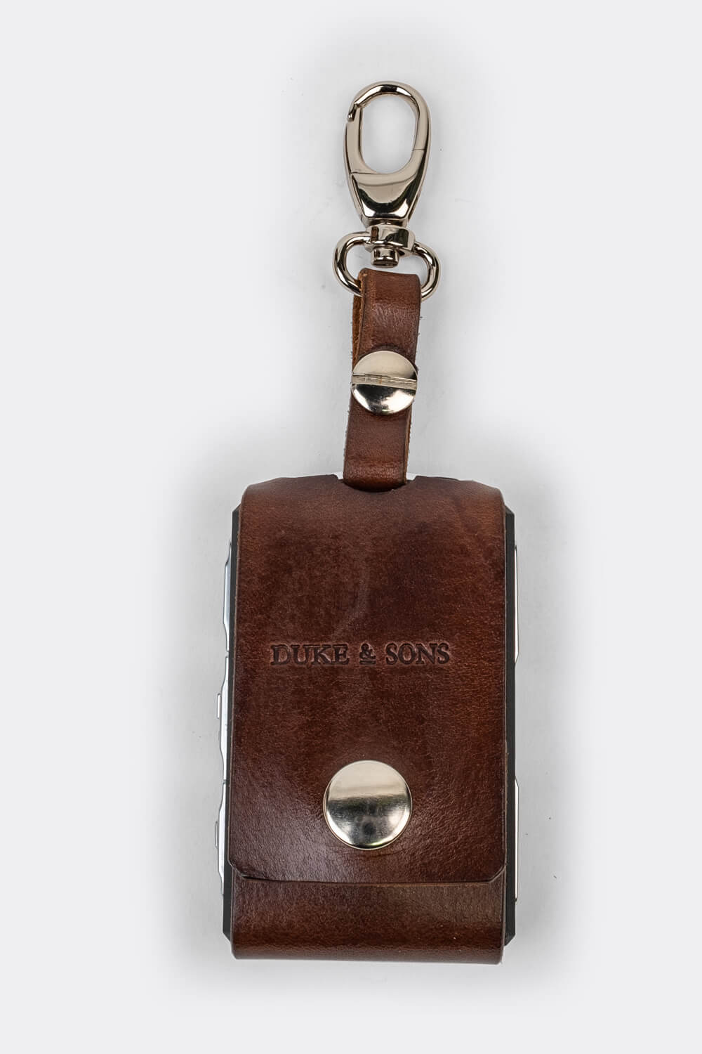 Leather Polestar key sleeve (clasp) brown | Duke & Sons Leather