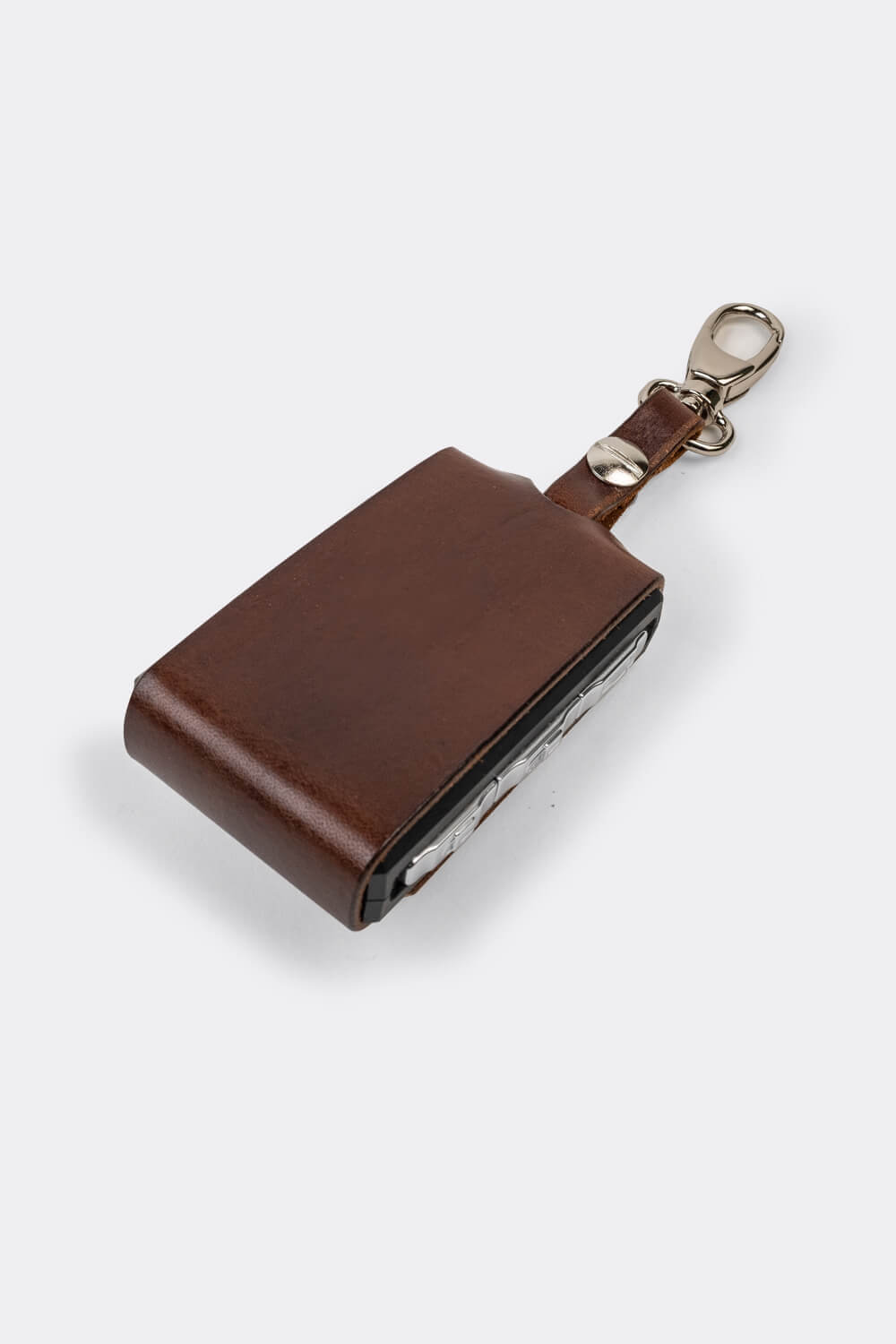 Leather Polestar key sleeve (clasp) brown top | Duke & Sons Leather