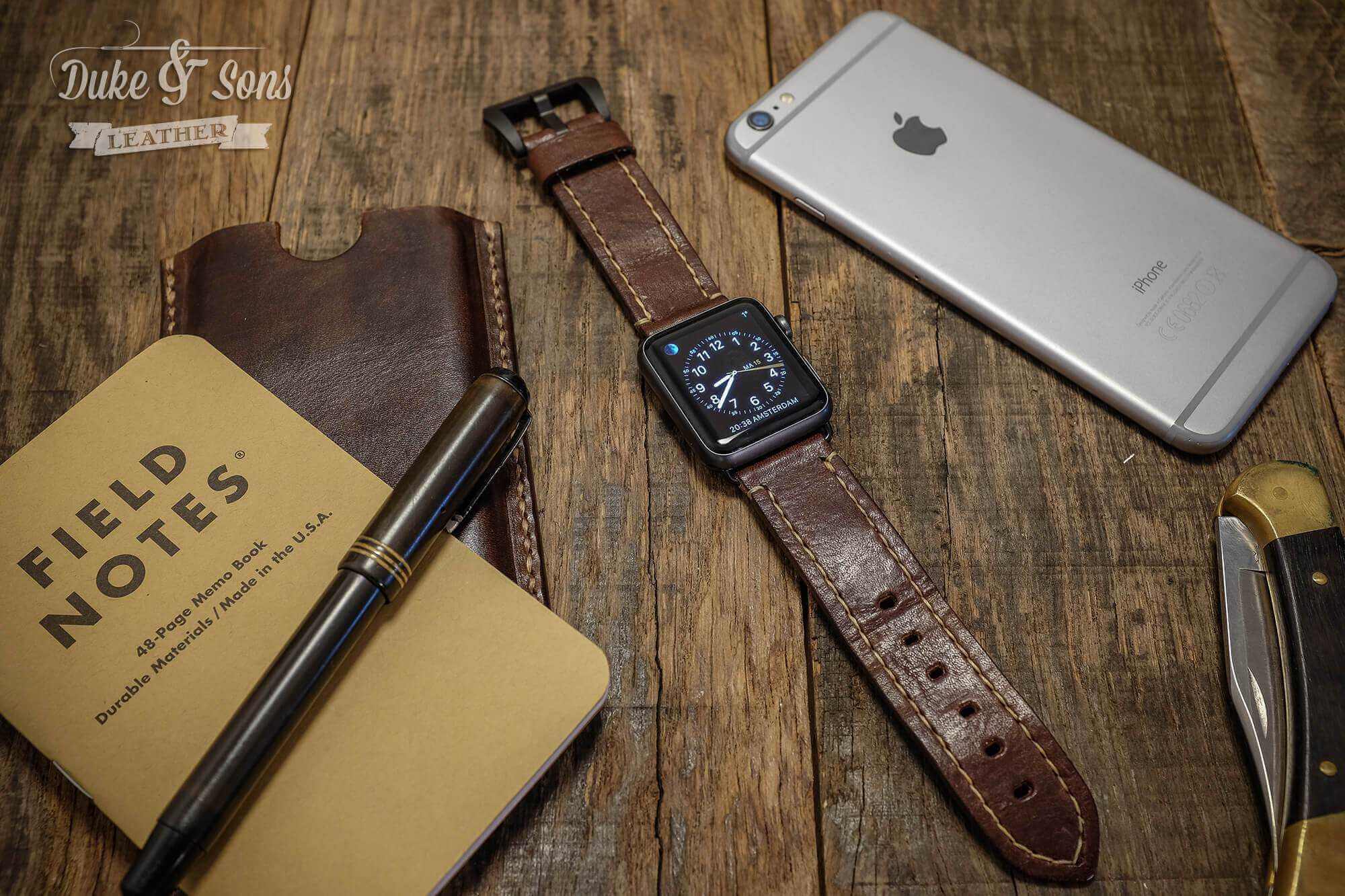 Watch strap, several models. Full grain A-grade leather, hand stitched. - Duke & Sons Leather