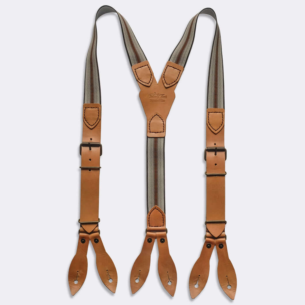 Braces, classic worker, with vintage stripe elastic.