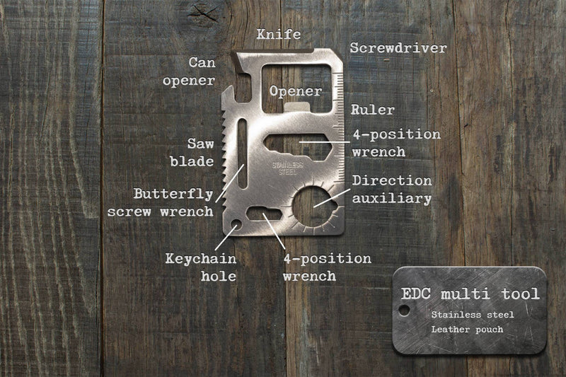 Stainless Steel credit card format multi tool