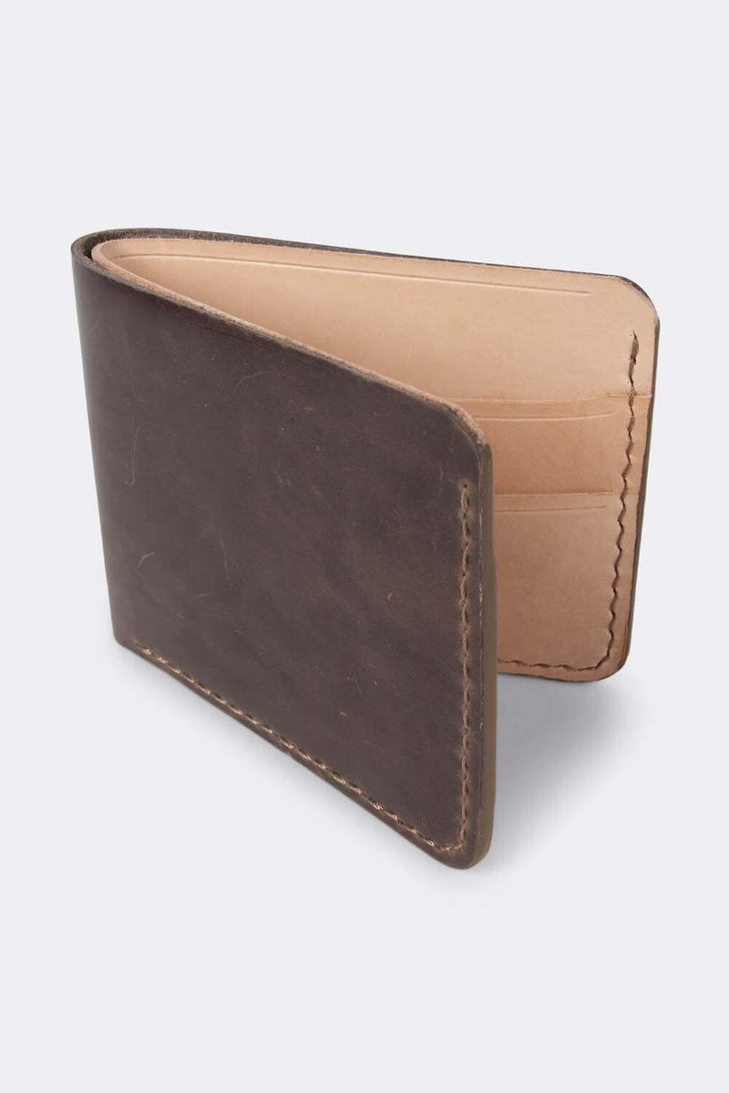 Wallet, bifold , Dark brown (Horween leather) - Duke & Sons Leather
