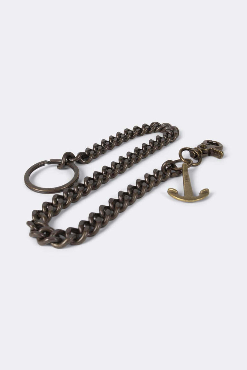 Bronze keychain (50cm) with anchor or feather. - Duke & Sons Leather