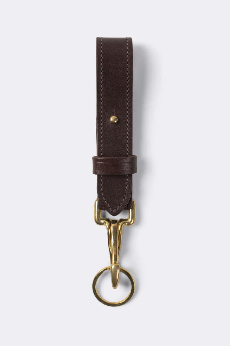 Keystrap, leather with heavy duty solid brass clip