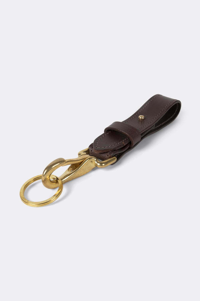 Keystrap, leather with heavy duty solid brass clip