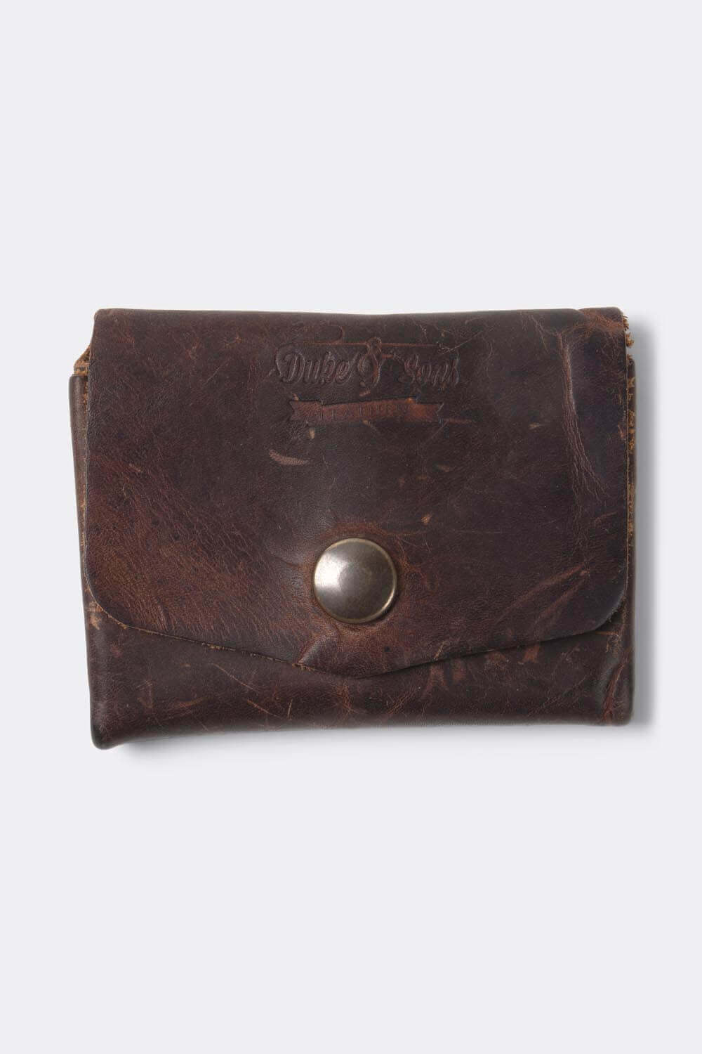 Pocket wallet, can hold cards, bills and coins (distressed leather) - Duke & Sons Leather