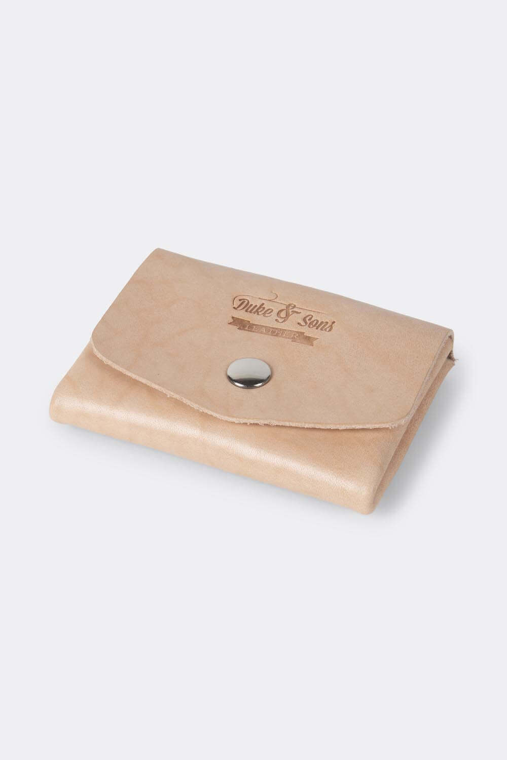 Pocket wallet, (natural vegetan leather) top view