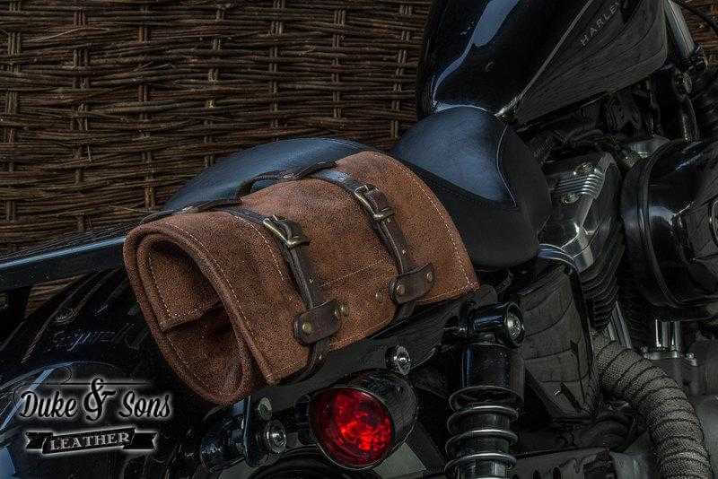 MOTORCYCLE UNIQUE BROWN LEATHER TOOL ROLL / BAG / POUCH